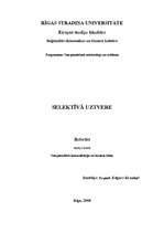 Referāts 'Selektīvā uztvere', 1.