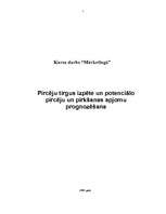 Referāts 'Pircēju tirgus izpēte un potenciālo pircēju un pirkšanas apjomu prognozēšana', 1.