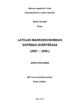 Referāts 'Latvijas makroekonomikas sistēmas izvērtēšana', 1.