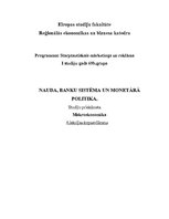 Konspekts 'Nauda, banku sistēma un monetārā politika', 1.