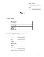 Konspekts 'Kontroldarbs ģeogrāfijā "Āzija"', 1.