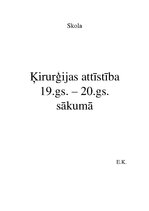 Referāts 'Ķirurģijas attīstība no 19. līdz 20.gadsimta sākumam', 1.