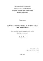 Referāts 'Uzņēmuma AS energofirma "Jauda" finansiālā stāvokļa analīze', 1.