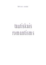 Konspekts 'Tautiskais romantisms', 1.