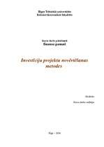 Referāts 'Investīciju projektu novērtēšanas metodes', 4.