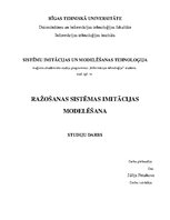 Referāts 'Sistēmu imitācijas un modelēšanas tehnoloģija', 1.