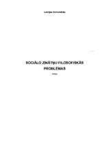 Eseja 'Sociālo zinātņu filosofiskās problēmas', 1.