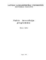 Referāts 'Valsts investīciju programma', 1.