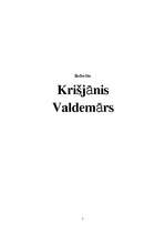 Konspekts 'Krišjānis Valdemārs', 1.