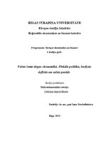 Konspekts 'Valsts loma tirgus ekonomikā. Fiskālā politika, budžeta deficīts un valsts parād', 1.