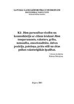 Eseja 'Personības virzību un komunikāciju ietekmējošās rakstura īpašības', 1.
