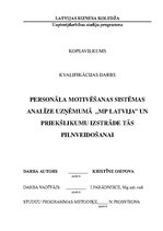 Diplomdarbs 'Анализ системы мотивации персонала на предприятии "MP Latvija" и разработка пред', 80.
