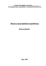 Referāts 'Biznesa matemātiskā modelēšana', 1.