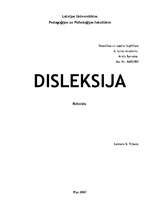 Referāts 'Disleksija', 1.