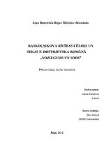 Referāts 'Raskoļņikova rīcības cēloņi un sekas F.Dostojevska romānā "Noziegums un sods"', 1.