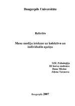 Referāts 'Masu mediju ietekme uz kolektīvo un individuālo apziņu', 1.