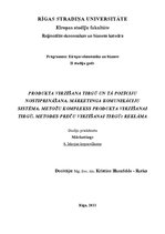 Konspekts 'Produkta virzīšana tirgū, pozīciju nostiprināšana. Mārketinga komunikāciju sistē', 1.