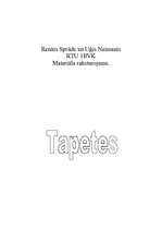 Referāts 'Tapetes', 1.