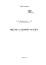 Referāts 'Krišjānis Valdemārs un viņa dzīve', 1.