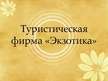 Prezentācija 'Туристическая фирма "Экзотика"', 2.