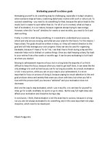 Eseja 'Motivating yourself to achieve goals', 1.