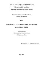 Konspekts 'Eiropas valstu attīstība pēc Pirmā pasaues kara', 1.