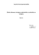 Referāts 'Ētiskās dilemmas risinājums mijiedarbībā ar sabiedrību un kolēģiem', 1.