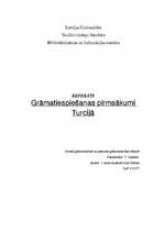 Referāts 'Grāmatiespiešanas pirmsākumi Turcijā', 1.