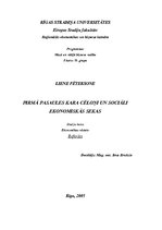 Referāts 'Pirmā pasaules kara cēloņi un sociāli ekonomiskās sekas', 1.