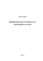 Referāts 'Biodīzeļdegvielas ražošana un izmantošana Latvijā', 1.