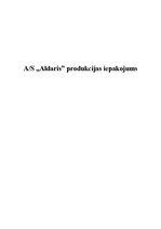 Referāts 'AS "Aldaris" produkcijas iepakojums', 1.
