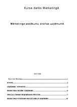 Referāts 'Mārketinga pasākumu analīze uzņēmumā', 1.