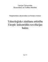Referāts 'Tehnoloģisko zināšanu attīstība Eiropā: industriālās revolūcijas balsts', 1.