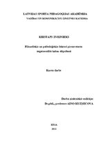 Referāts 'Filosofiskie un psiholoģiskie faktori pirms starta sagatavotībā kalnu slēpošanā', 1.
