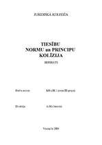 Referāts 'Tiesību normu un principu kolīzija', 1.
