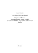 Referāts 'Starptautiskā Biznesa informācijas centra "Jaunie Projekti" ekonomiskās darbības', 1.