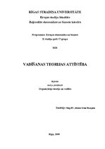 Referāts 'Vadīšanas teorijas attīstība', 1.