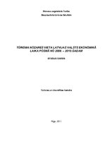 Referāts 'Tūrisma nozares vieta Latvijas valsts ekonomikā laika posmā no 2008. līdz 2010.g', 1.