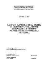Diplomdarbs 'Šanhajas sadarbības organizācija kā militāri politiska alianse starptautiskās si', 1.
