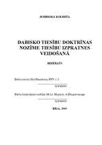 Referāts 'Dabisko tiesību doktrīnas nozīme tiesību izpratnes veidošanā', 1.