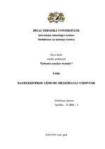 Prakses atskaite 'Daudzkritēriju lēmumu pieņemšanas uzdevumi', 1.