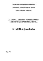 Referāts 'Alkohola delīrijs neatliekamās medicīniskās palīdzības etapā', 1.