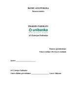 Prakses atskaite 'Prakses atskaite bankā', 1.