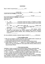 Paraugs 'Izlīgums lietā par uzturlīdzekļu piedziņu, aizgādības tiesību noteikšanu un sask', 1.