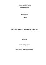 Referāts 'Taisnīguma un tiesiskuma principi', 1.