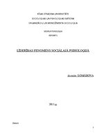 Referāts 'Līderības fenomens sociālajā psiholoģijā', 1.