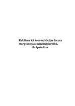 Diplomdarbs 'Reklāma kā komunikācijas forma starptautiskā uzņēmējdarbībā, tās īpatnības', 1.