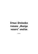 Referāts 'Irmas Grebzdes romāna "Mūžīgā vasara" analīze', 1.