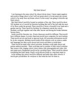 Eseja 'My Ideal School', 1.