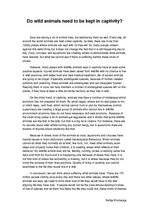 Eseja 'Wildlife Animals Kept in Captivity', 1.